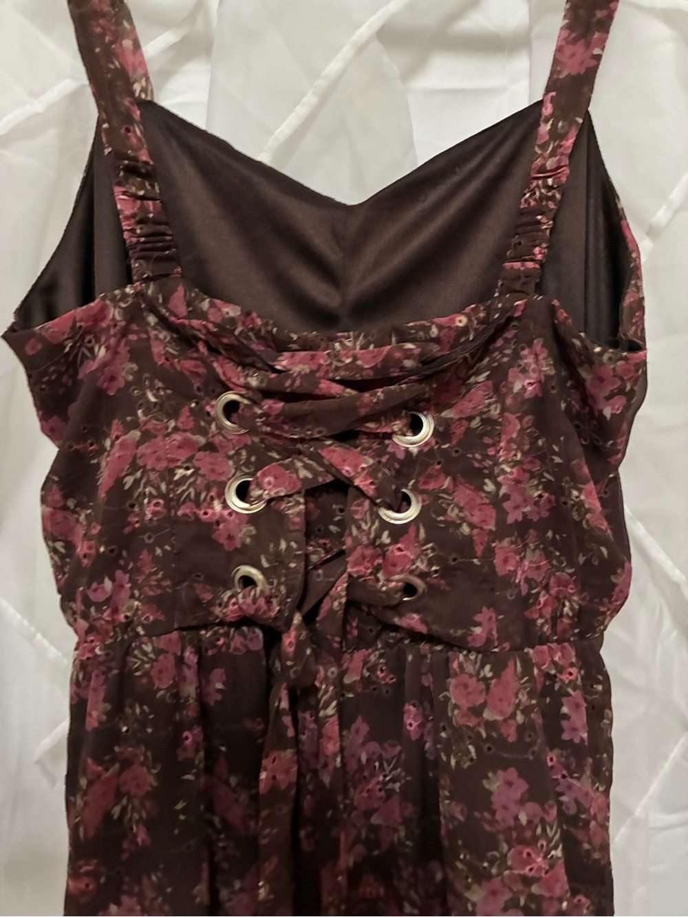Floral Burgundy Maxi Dress with Spaghetti Straps
